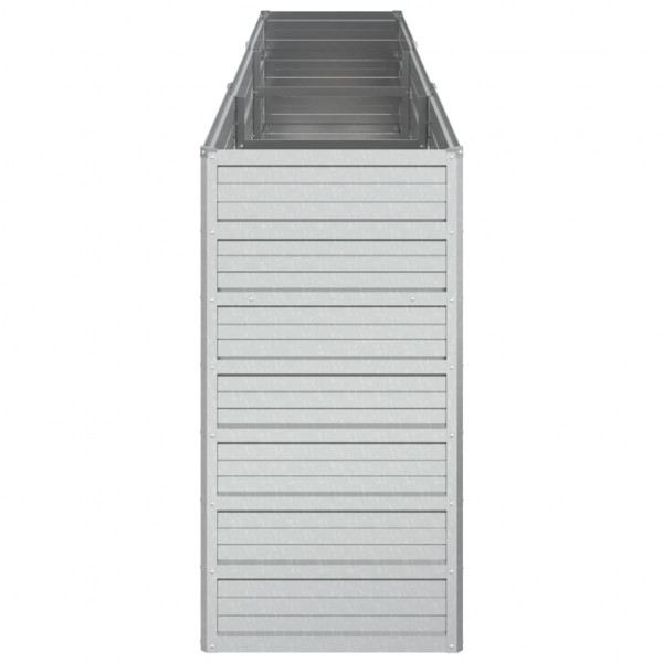 Arriate de acero galvanizado plateado 240x40x77 cm M 5