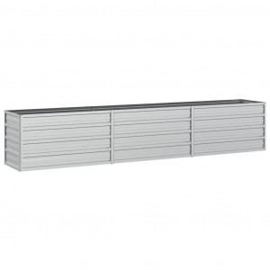 Arriate de acero galvanizado plateado 240x40x45 cm H