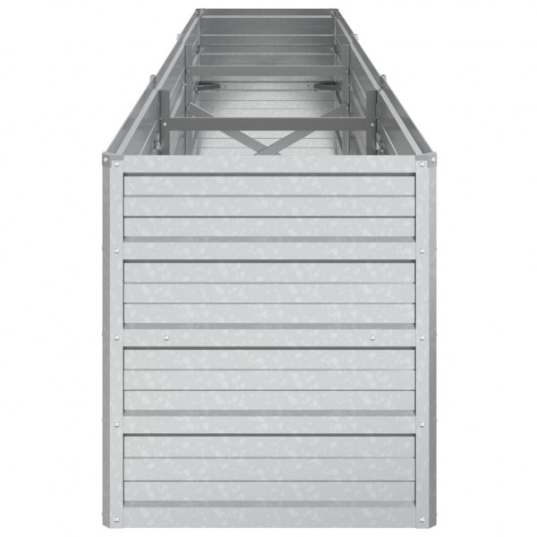 Canteiro elevado de jardim 240x40x45cm aço galvanizado prateado M 5