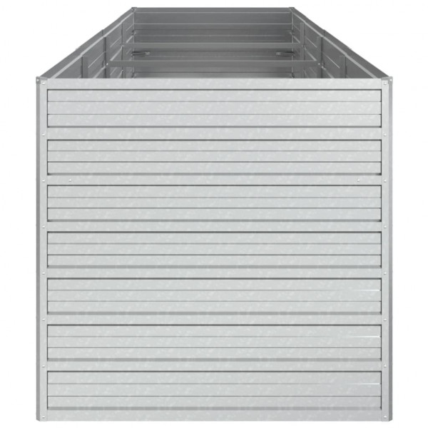 Canteiro elevado de jardim 320x80x77cm aço galvanizado prateado M 5