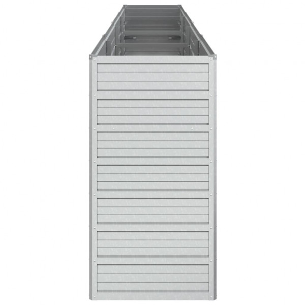Canteiro elevado de jardim 320x40x77cm aço galvanizado prateado M 5