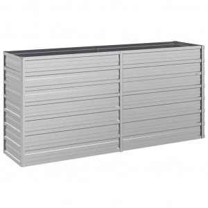 Arriate de acero galvanizado plateado 160x40x77 cm H