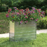 Canteiro elevado de jardim 100x40x77cm aço galvanizado prateado 1