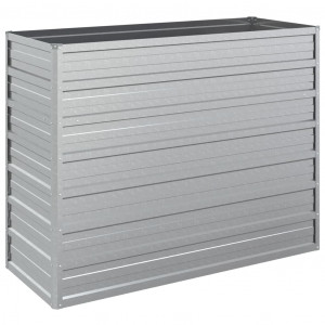 Canteiro elevado de jardim 100x40x77cm aço galvanizado prateado H