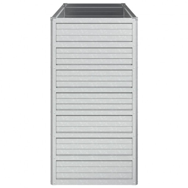 Canteiro elevado de jardim 100x40x77cm aço galvanizado prateado M 5