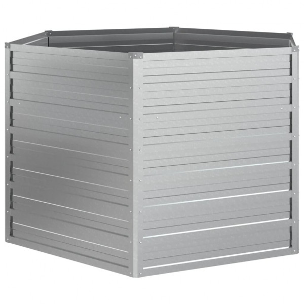 Arriate de acero galvanizado plateado 129x77 cm M 2