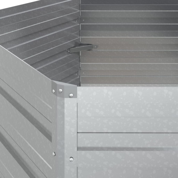 Canteiro elevado de jardim 129x77 cm aço galvanizado prateado M 5