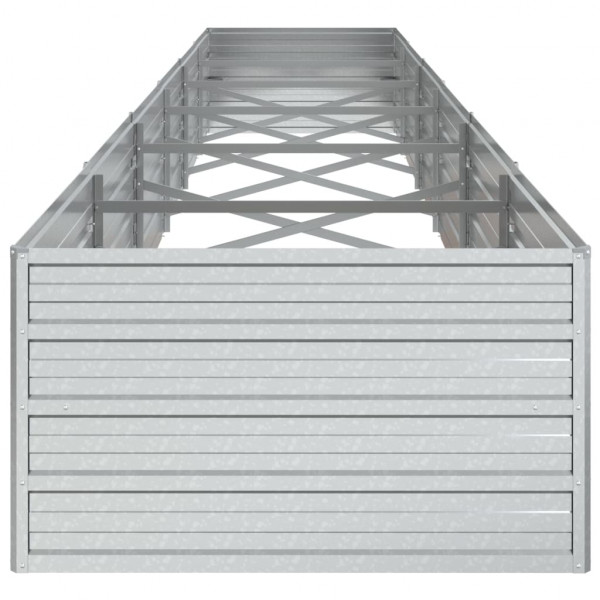 Canteiro elevado de jardim 480x80x45cm aço galvanizado prateado M 5