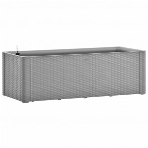 Arriate con sistema de riego automático gris 100x43x33 cm H