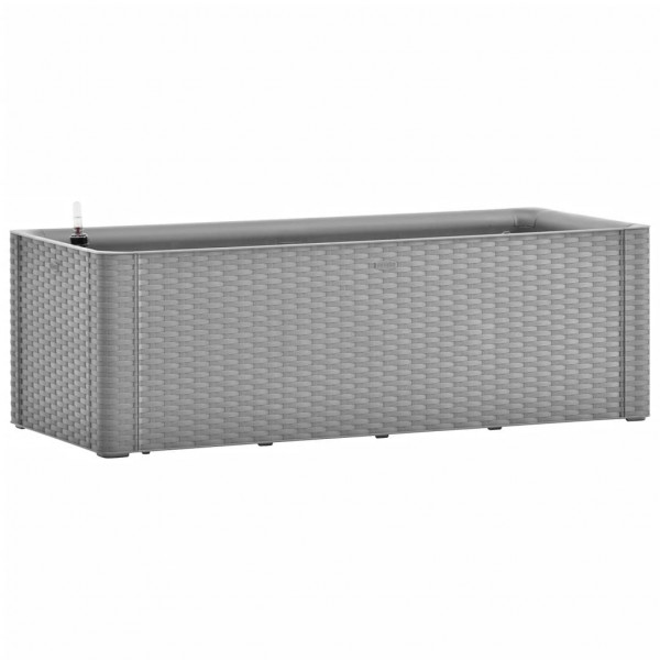 Arriate con sistema de riego automático gris 100x43x33 cm M 2