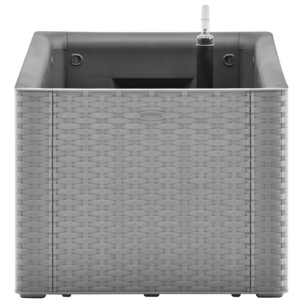 Arriate con sistema de riego automático gris 100x43x33 cm M 4