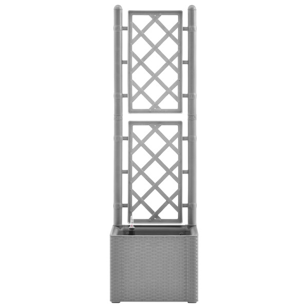 Arriate con enrejado y sistema de riego automático gris M 3