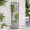Jardinera con enrejado PP gris piedra 43x43x142 cm 3