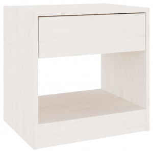 Mesa de cabeceira 40x31x40 cm pinho maciço branco H