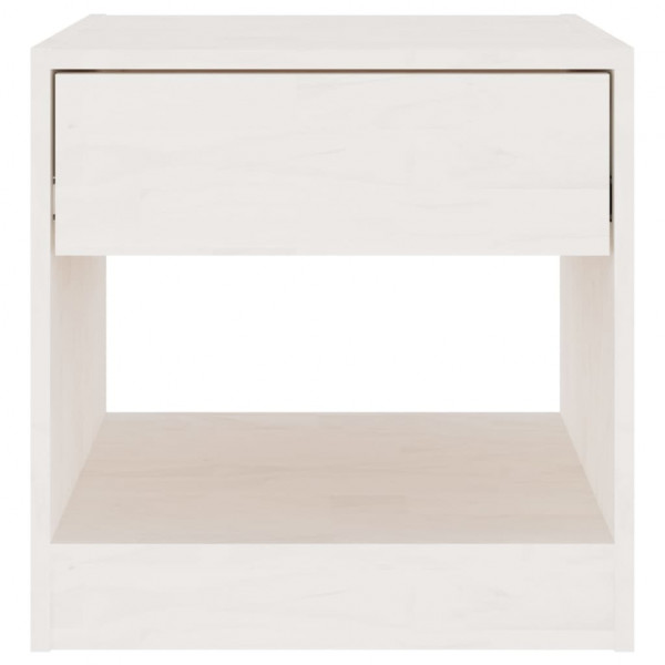 Mesita de noche madera maciza de pino blanco 40x31x40 cm M 4