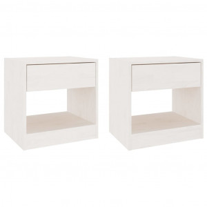 Mesas de cabeceira 2 pcs 40x31x40 cm pinho maciço branco H