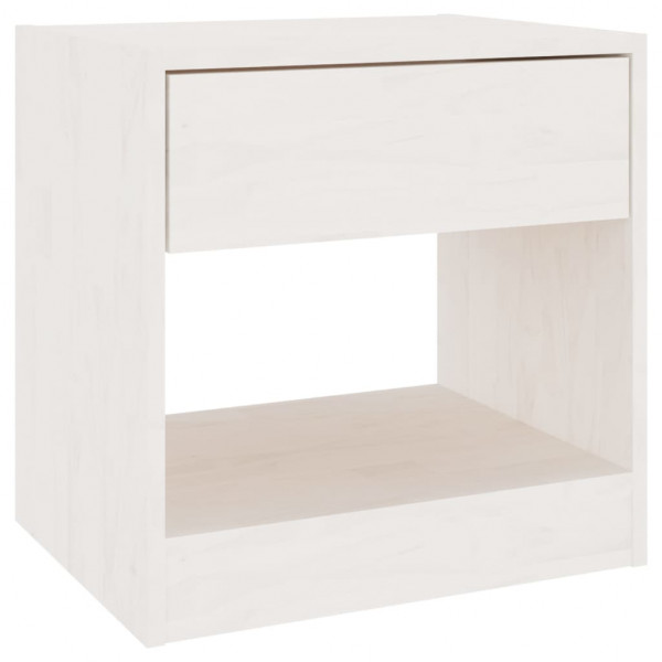 Mesitas de noche 2 uds madera maciza de pino blanca 40x31x40 cm M 5