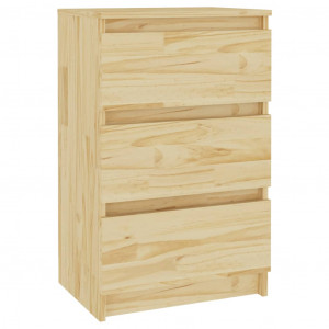 Mesita de noche madera maciza de pino 40x29.5x64 cm H