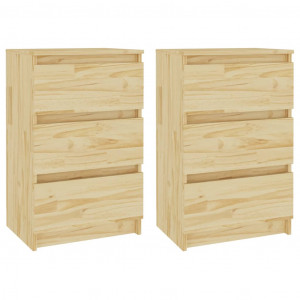 Mesas de cabeceira 2 pcs 40x29.5x64 cm pinho maciço H