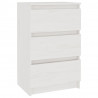 Mesita de noche madera maciza de pino blanca 40x29.5x64 cm 2