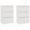 Mesas de cabeceira 2 pcs 40x29.5x64 cm pinho maciço branco 2