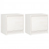 Mesitas de noche 2 uds madera maciza pino blanco 40x30.5x40 cm 2