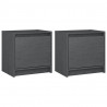Mesas de cabeceira 2 pcs 40x30.5x40 cm pinho maciço cinzento 2