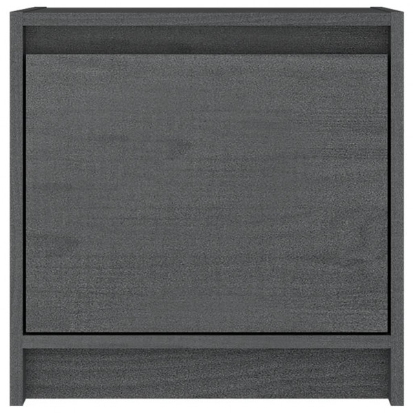 Mesitas de noche 2 uds madera maciza pino gris 40x30.5x40 cm M 5