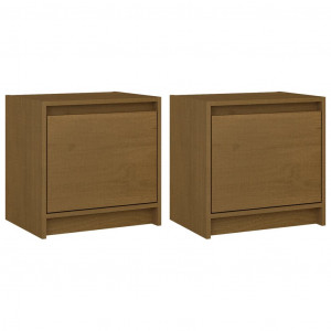 Mesas de cabeceira 2 pcs 40x30.5x40cm pinho maciço castanho mel H