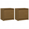 Mesitas de noche 2 uds madera de pino marrón miel 40x30.5x40 cm 2