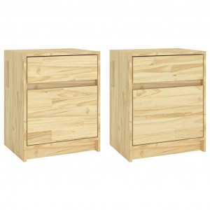 Mesitas de noche 2 uds madera maciza pino 40x31x50 cm H