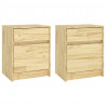 Mesitas de noche 2 uds madera maciza pino 40x31x50 cm 2