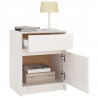 Mesita de noche madera maciza de pino blanca 40x31x50 cm 3