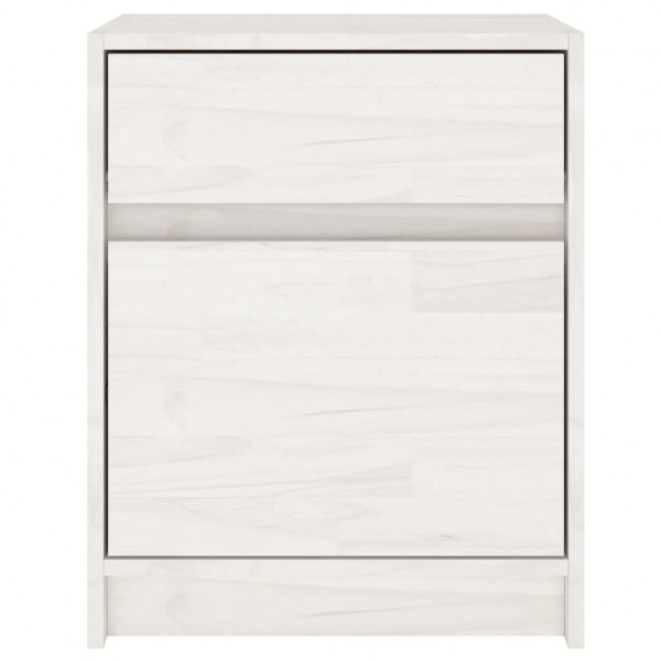 Mesita de noche madera maciza de pino blanca 40x31x50 cm M 4