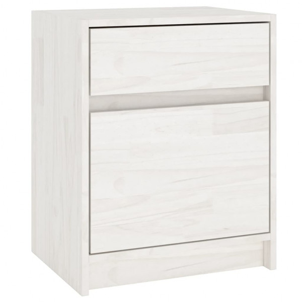 Mesitas de noche 2 uds madera maciza pino blanco 40x31x50 cm M 4