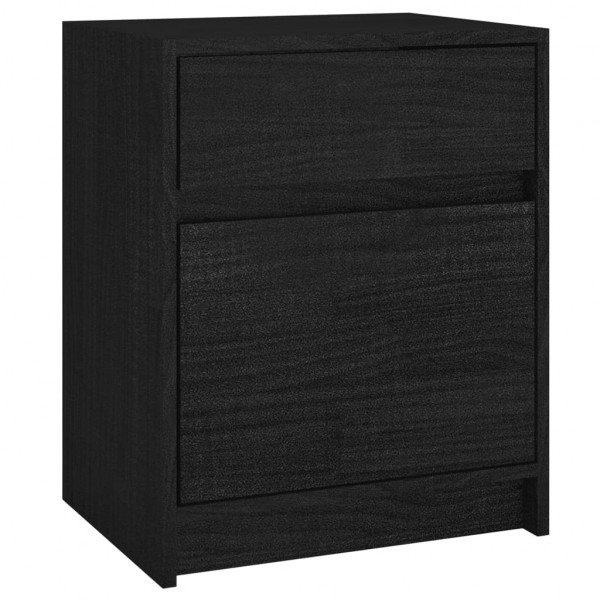 Mesitas de noche 2 uds madera maciza pino negro 40x31x50 cm M 4