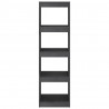 Estantería/divisor de espacios pino macizo gris 40x30x135.5cm 5