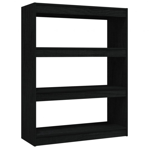 Estantería divisor de espacios madera pino negro 100x30x103 cm M 2