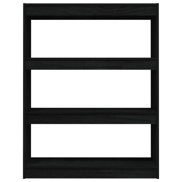 Estantería divisor de espacios madera pino negro 100x30x103 cm M 5