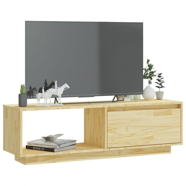 Mueble de TV de madera maciza de pino 110x30x33.5 cm M 3