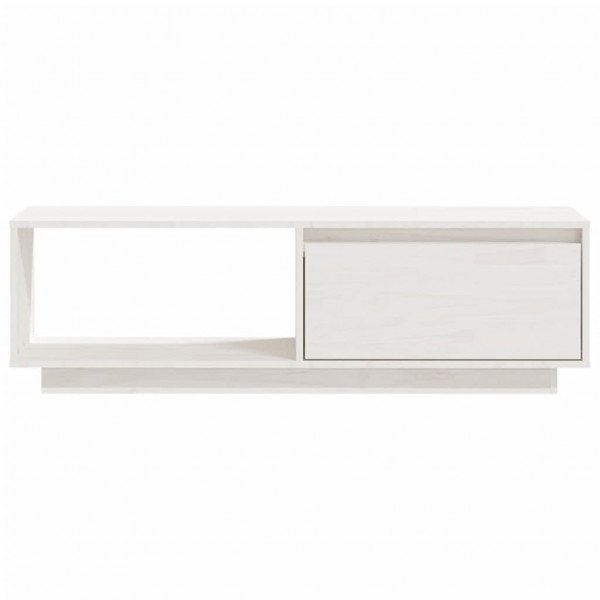 Mueble de TV de madera maciza de pino blanco 110x30x33.5 cm M 4