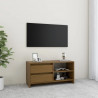 Mueble para TV de madera maciza pino marrón miel 80x31x39 cm 1