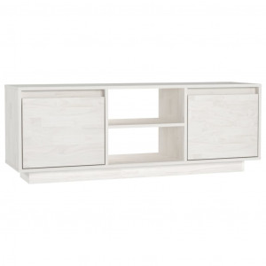 Mueble de TV madera maciza de pino blanco 110x30x40 cm H