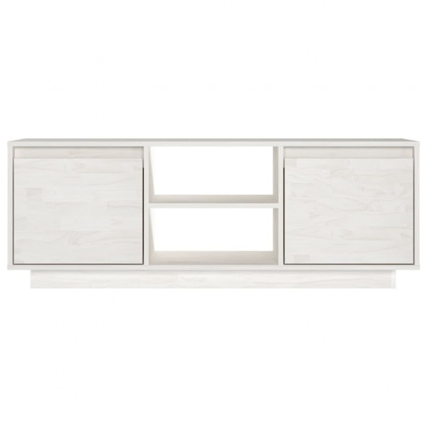 Mueble de TV madera maciza de pino blanco 110x30x40 cm M 5