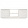 Móvel de TV 110x30x40 cm madeira de pinho maciça branco 5