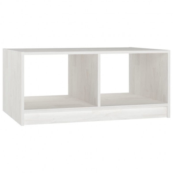 Mesa de centro de madera maciza de pino blanco 75x50x33.5 cm M 2