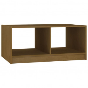 Mesa de centro madera maciza pino marrón miel 75x50x33.5 cm H