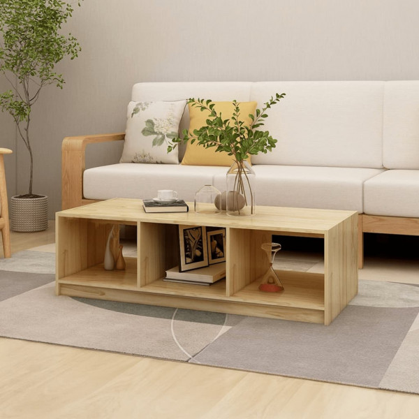 Mesa de centro de madera maciza de pino 110x50x34 cm D