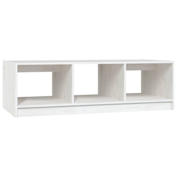 Mesa de centro de madera maciza de pino blanco 110x50x34 cm M 2