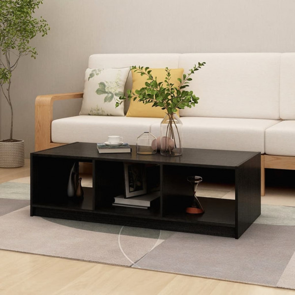 Mesa de centro madera maciza de pino negro 110x50x34 cm D